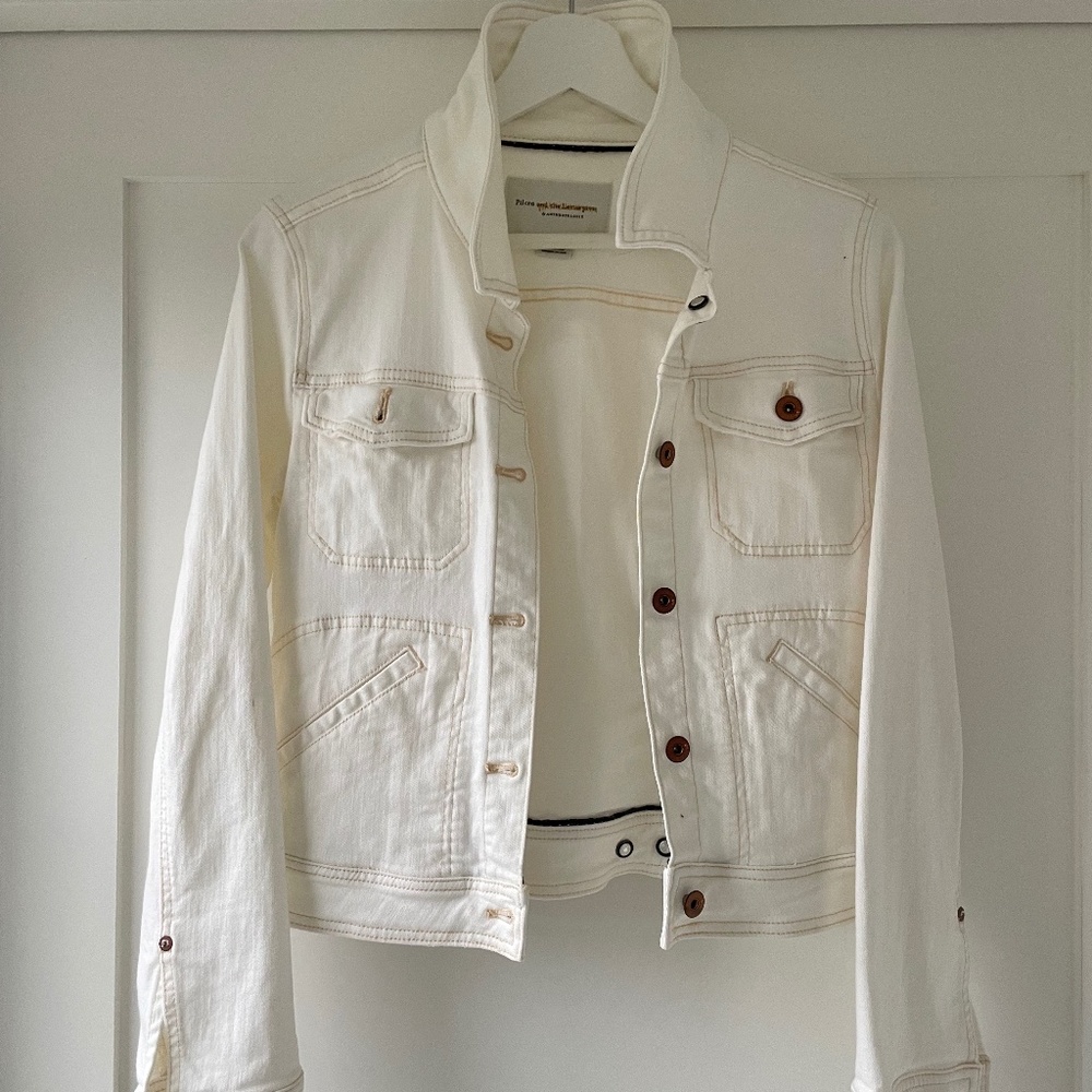 Pilcro and the Letterpress White Jean Jacket